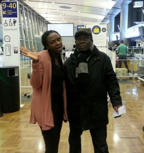 Education pays; Akintimehin and his daughter Ibukun at the airport in Finnland
